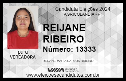 Candidato REIJANE RIBEIRO 2024 - AGRICOLÂNDIA - Eleições