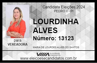 Candidato LOURDINHA ALVES 2024 - PEDRO II - Eleições