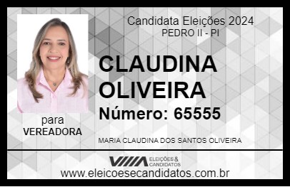 Candidato CLAUDINA OLIVEIRA 2024 - PEDRO II - Eleições