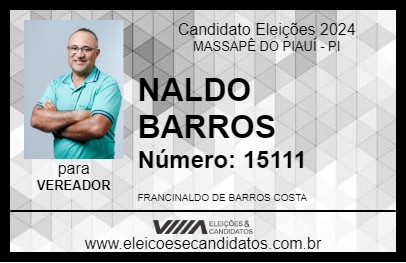 Candidato NALDO BARROS 2024 - MASSAPÊ DO PIAUÍ - Eleições