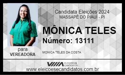 Candidato MÔNICA TELES 2024 - MASSAPÊ DO PIAUÍ - Eleições