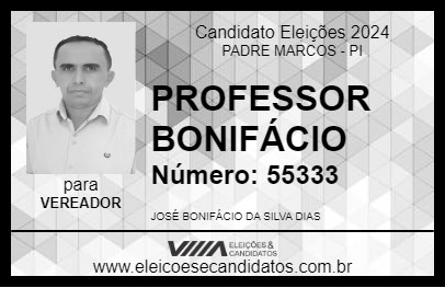 Candidato PROFESSOR BONIFÁCIO 2024 - PADRE MARCOS - Eleições