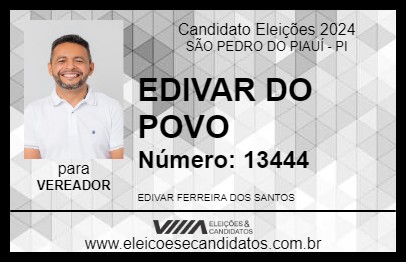 Candidato EDIVAR DO POVO 2024 - SÃO PEDRO DO PIAUÍ - Eleições