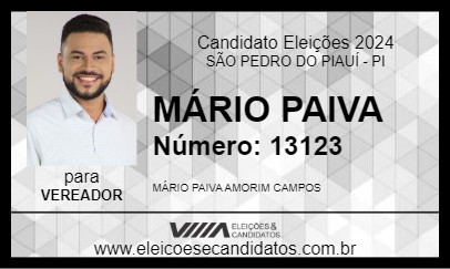 Candidato MÁRIO PAIVA 2024 - SÃO PEDRO DO PIAUÍ - Eleições