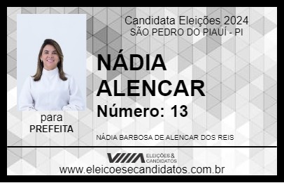 Candidato NÁDIA ALENCAR 2024 - SÃO PEDRO DO PIAUÍ - Eleições