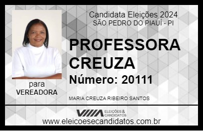 Candidato PROFESSORA CREUZA 2024 - SÃO PEDRO DO PIAUÍ - Eleições