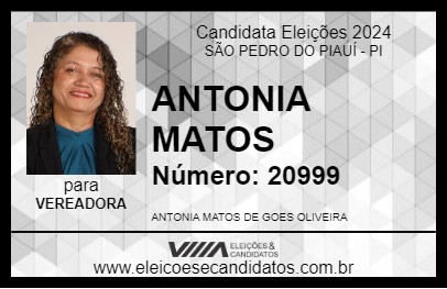 Candidato ANTONIA MATOS 2024 - SÃO PEDRO DO PIAUÍ - Eleições