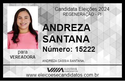 Candidato ANDREZA SANTANA  2024 - REGENERAÇÃO - Eleições