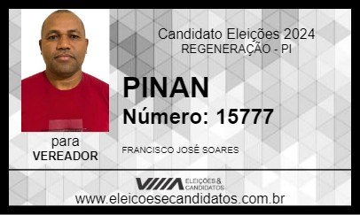 Candidato PINAN 2024 - REGENERAÇÃO - Eleições