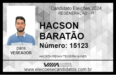 Candidato HACSON BARATÃO 2024 - REGENERAÇÃO - Eleições