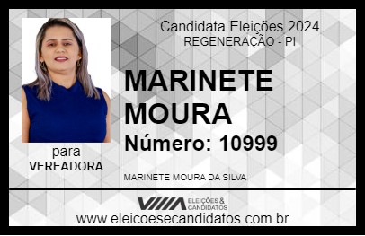 Candidato MARINETE MOURA 2024 - REGENERAÇÃO - Eleições