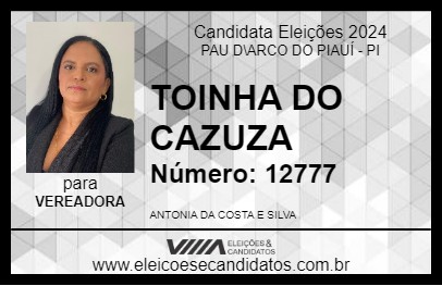 Candidato TOINHA DO CAZUZA 2024 - PAU D\ARCO DO PIAUÍ - Eleições