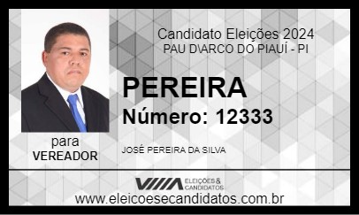 Candidato PEREIRA 2024 - PAU D\ARCO DO PIAUÍ - Eleições