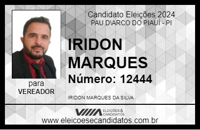 Candidato IRIDON MARQUES 2024 - PAU D\ARCO DO PIAUÍ - Eleições