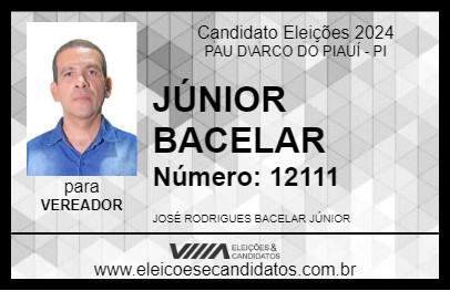 Candidato JÚNIOR BACELAR 2024 - PAU D\ARCO DO PIAUÍ - Eleições