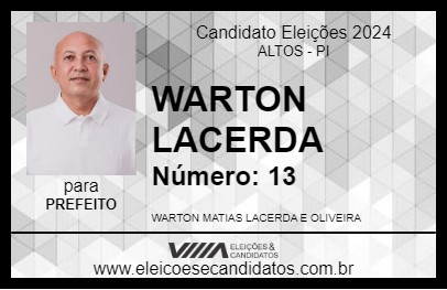 Candidato WARTON LACERDA 2024 - ALTOS - Eleições