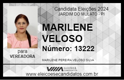 Candidato MARILENE VELOSO 2024 - JARDIM DO MULATO - Eleições