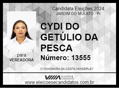 Candidato CYDI DO GETÚLIO DA PESCA 2024 - JARDIM DO MULATO - Eleições