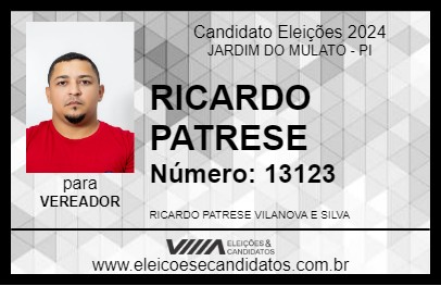 Candidato RICARDO PATRESE 2024 - JARDIM DO MULATO - Eleições