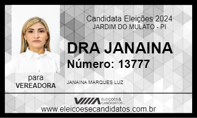 Candidato DRA JANAINA 2024 - JARDIM DO MULATO - Eleições