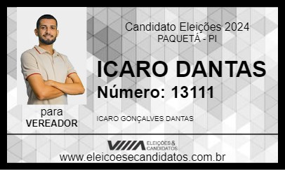 Candidato ICARO DANTAS 2024 - PAQUETÁ - Eleições