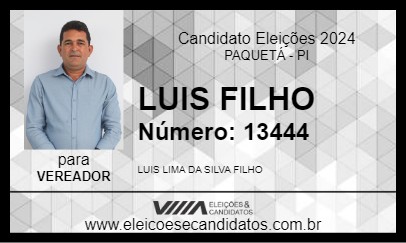 Candidato LUIS FILHO 2024 - PAQUETÁ - Eleições