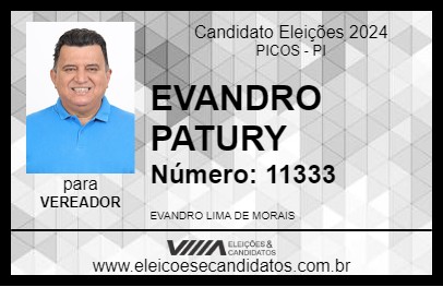 Candidato EVANDRO PATURY 2024 - PICOS - Eleições