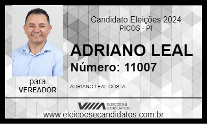 Candidato ADRIANO LEAL 2024 - PICOS - Eleições