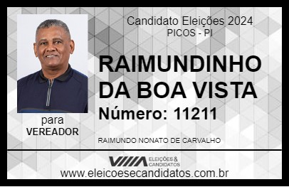 Candidato RAIMUNDINHO DA BOA VISTA 2024 - PICOS - Eleições