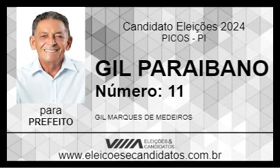 Candidato GIL PARAIBANO 2024 - PICOS - Eleições