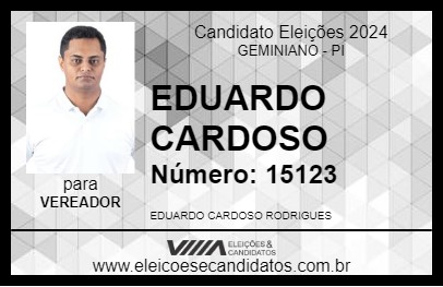 Candidato EDUARDO CARDOSO 2024 - GEMINIANO - Eleições