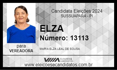 Candidato ELZA 2024 - SUSSUAPARA - Eleições