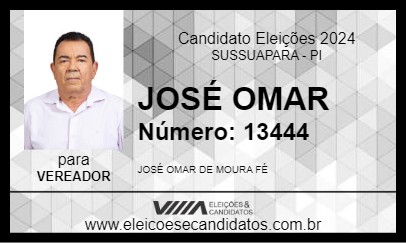 Candidato JOSÉ OMAR 2024 - SUSSUAPARA - Eleições