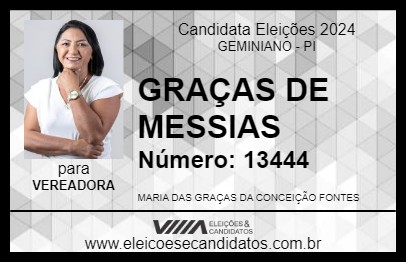 Candidato GRAÇAS DE MESSIAS 2024 - GEMINIANO - Eleições