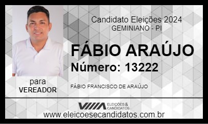 Candidato FÁBIO ARAÚJO 2024 - GEMINIANO - Eleições