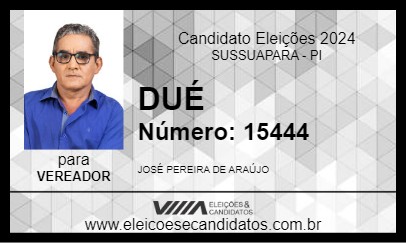 Candidato DUÉ 2024 - SUSSUAPARA - Eleições