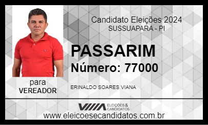 Candidato PASSARIM 2024 - SUSSUAPARA - Eleições