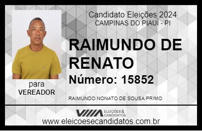 Candidato RAIMUNDO DE RENATO 2024 - CAMPINAS DO PIAUÍ - Eleições