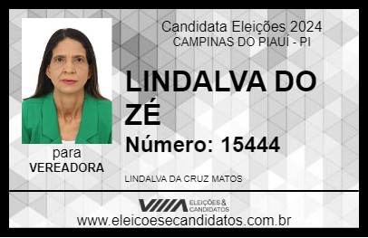 Candidato LINDALVA DO ZÉ 2024 - CAMPINAS DO PIAUÍ - Eleições