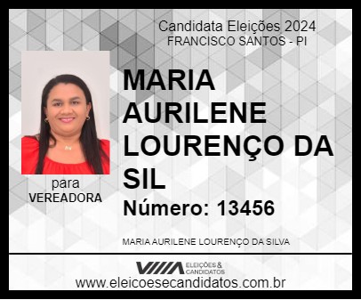 Candidato MARIA AURILENE LOURENÇO DA SIL 2024 - FRANCISCO SANTOS - Eleições