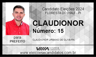 Candidato CLAUDIONOR 2024 - FLORESTA DO PIAUÍ - Eleições