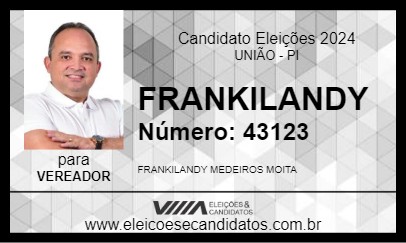 Candidato FRANKILANDY 2024 - UNIÃO - Eleições