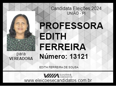 Candidato PROFESSORA EDITH FERREIRA 2024 - UNIÃO - Eleições