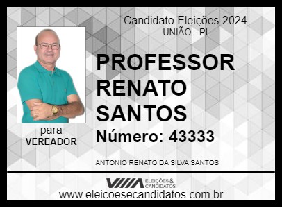 Candidato PROFESSOR RENATO SANTOS 2024 - UNIÃO - Eleições