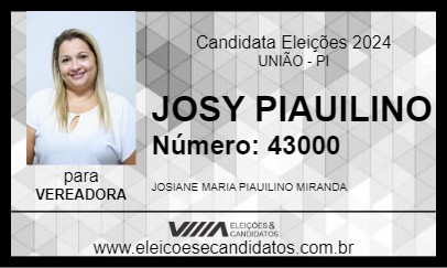 Candidato JOSY PIAUILINO 2024 - UNIÃO - Eleições