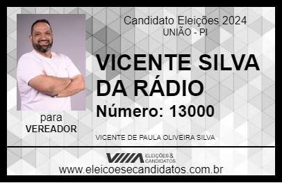 Candidato VICENTE SILVA DA RÁDIO 2024 - UNIÃO - Eleições