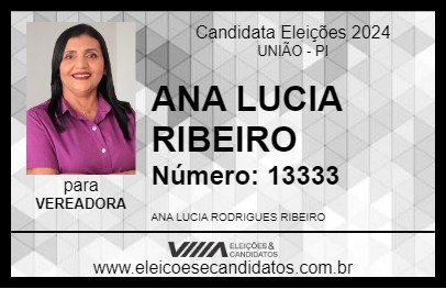 Candidato ANA LUCIA RIBEIRO 2024 - UNIÃO - Eleições