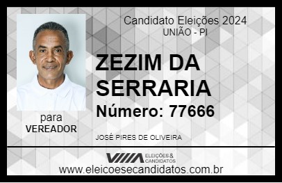 Candidato ZEZIM DA SERRARIA 2024 - UNIÃO - Eleições