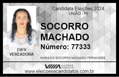 Candidato SOCORRO MACHADO 2024 - UNIÃO - Eleições