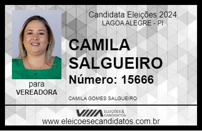 Candidato CAMILA SALGUEIRO 2024 - LAGOA ALEGRE - Eleições